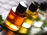 Aromatherapy oil bottles.