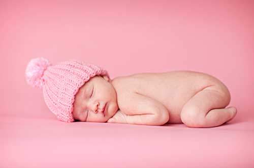 Baby Sleeping with Pink Touque