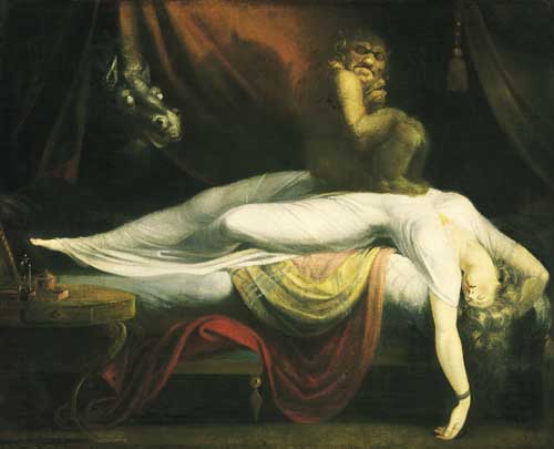Sleep Paralysis Depiction by Johann Heinrich Füssli in "The Nightmare"