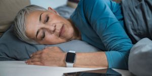 Lady enjoying her sleep on a luxury smart bed